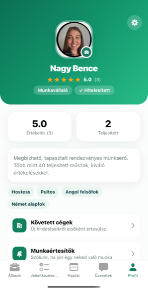 alkalmimunkaero.hu app - profil (Android)